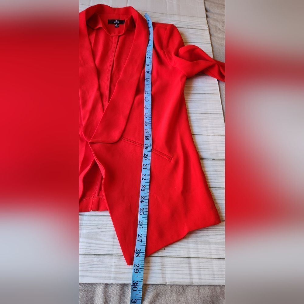 Lulu's Miss Punctuality Red Lightweight Blazer Size Medium - Picture 4 of 11